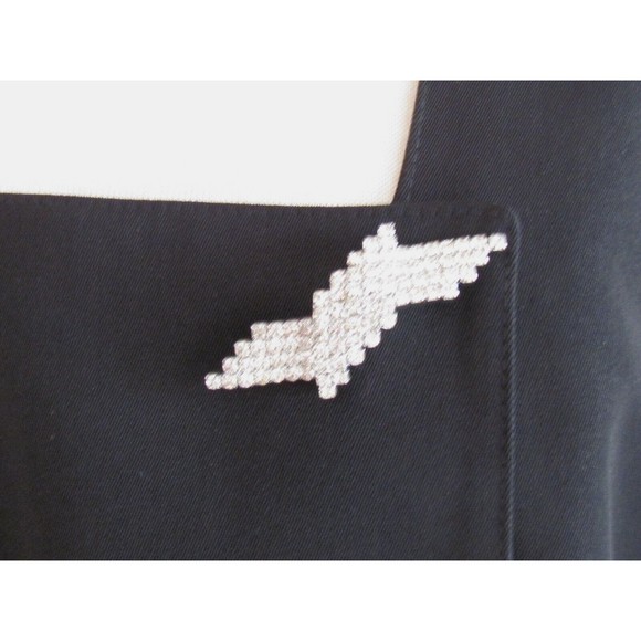 Vintage Designer Solini New York Black Square Neck Fox Fur Cuffs Jacket 16.R - Picture 9 of 16